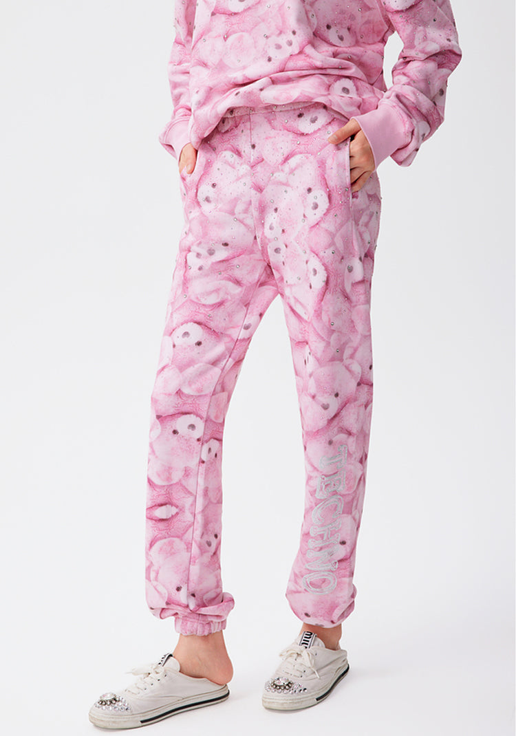 TCH Rhinestone Teddy Tie Dye 2 Piece Top& Pants Loungewear Set