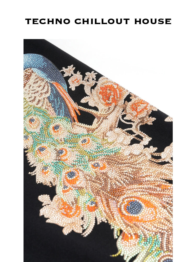 TCH Rhinestone Floral-Embroidered Trousers