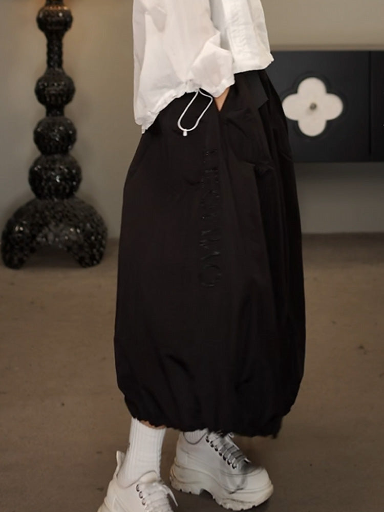 TCH Rhinestone Contrast Trim Elastic Waist Sports Skirt