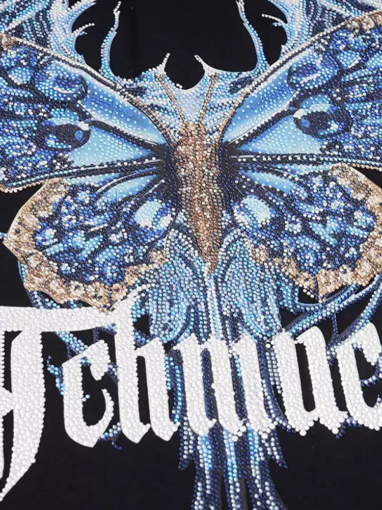 TCH Butterfly Rhinestone Wings Bedazzled Shirt Dress