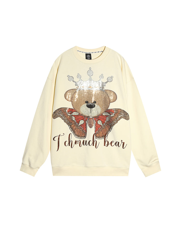 TCH Graphic Rhinestone Oversized Pullover Sweatshirt