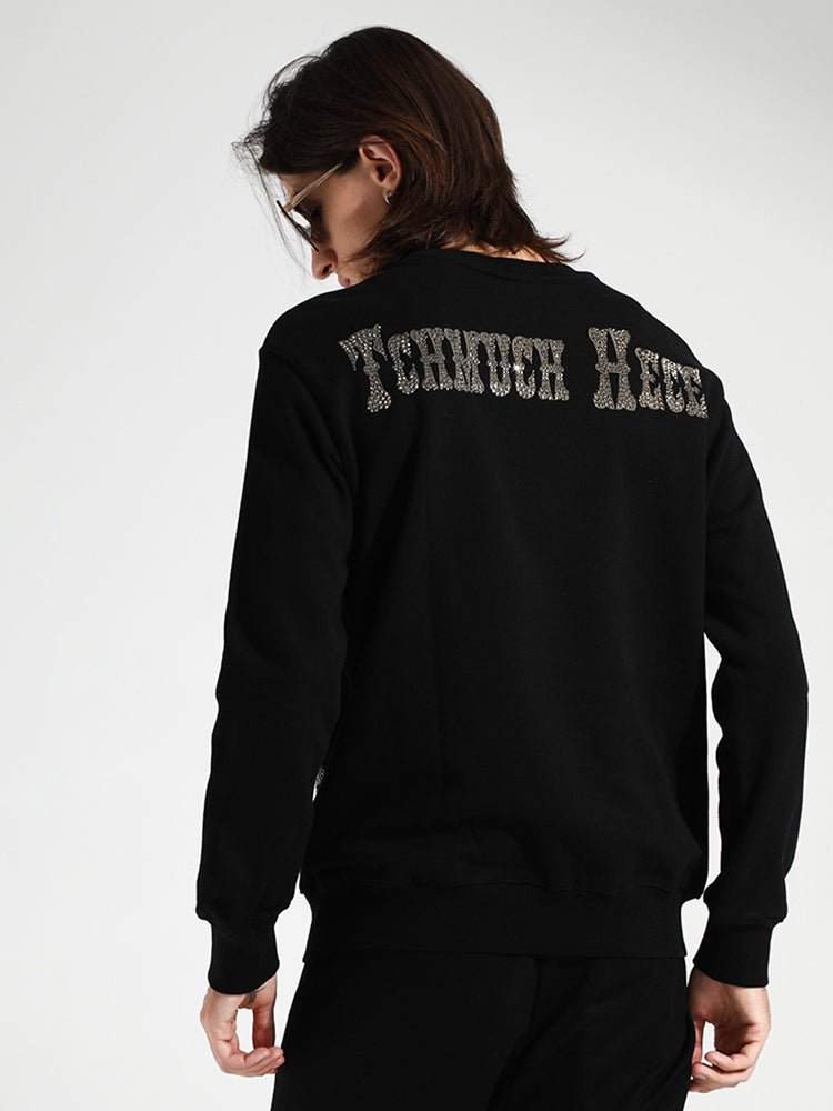 TCH Rhinestones Casual Wolf Letter Unisex Sweatshirt