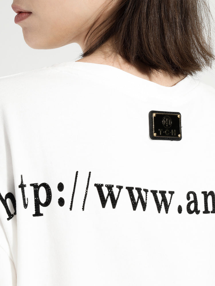 TCH Logo Print Summer Short Sleeve T-shirt in White
