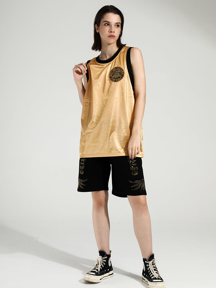 TCH Rhinestone Letter Basketball Tank Top