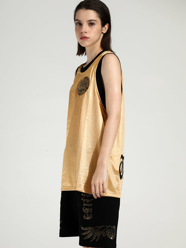 TCH Rhinestone Letter Basketball Tank Top