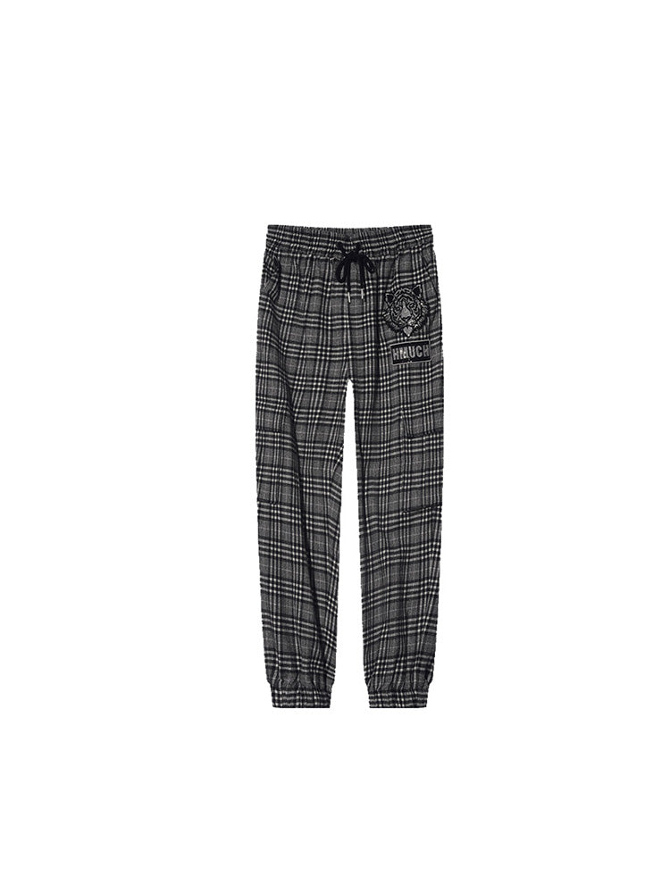 TCH Plaid Rhinestone Elastic Waist Pants