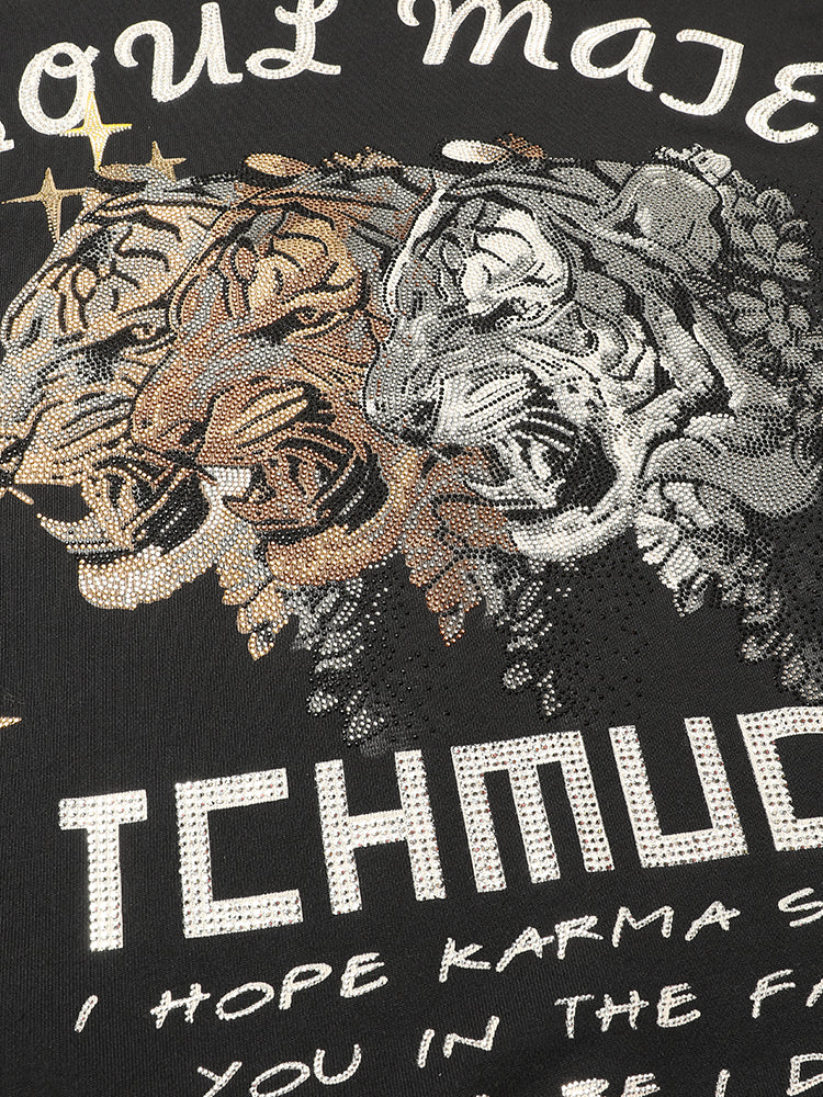 TCH Tiger Graphics Rhinestone Unisex Hoodie