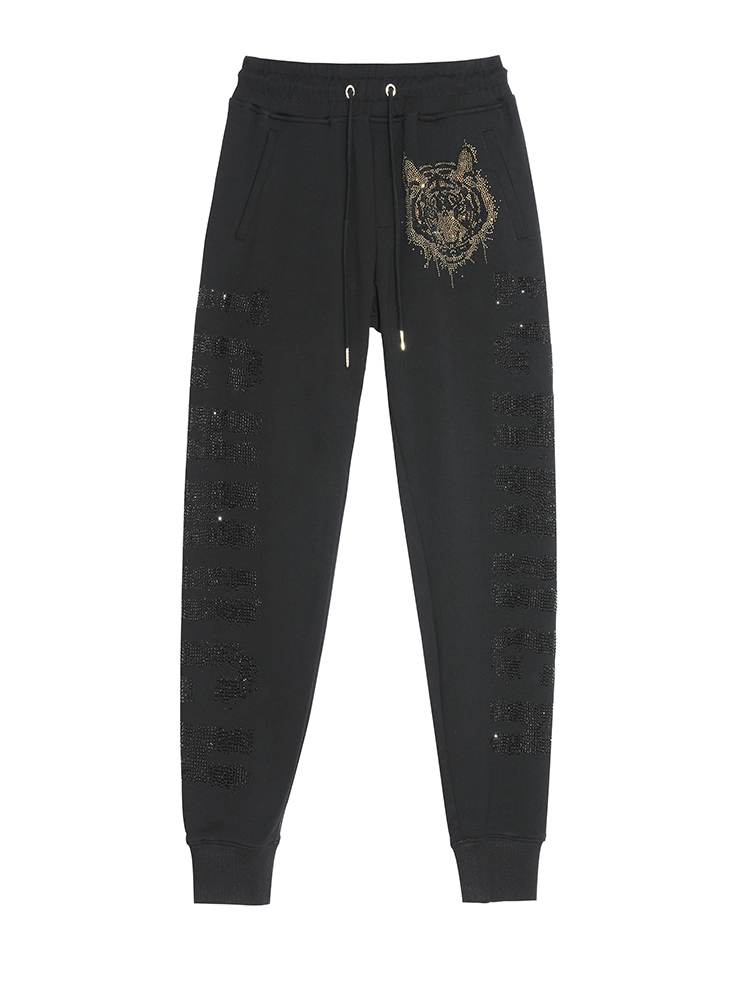 TCH Men's Graphics Leopard Hot Diamond Elastic Waist Jogger