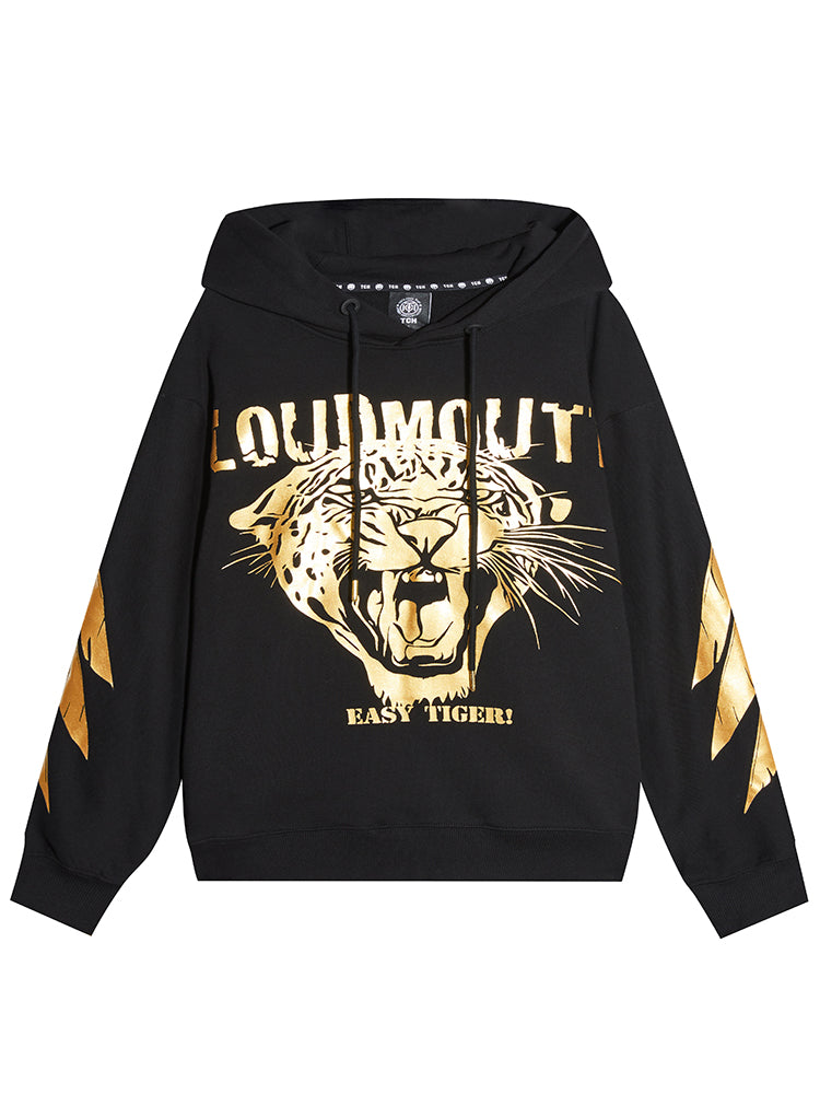 TCH Unisex Black Hoodie with Lion Head Design