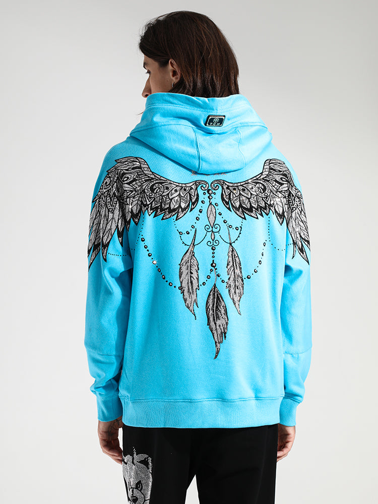 TCH Unisex Angel Wings Rhinestone Hoodie