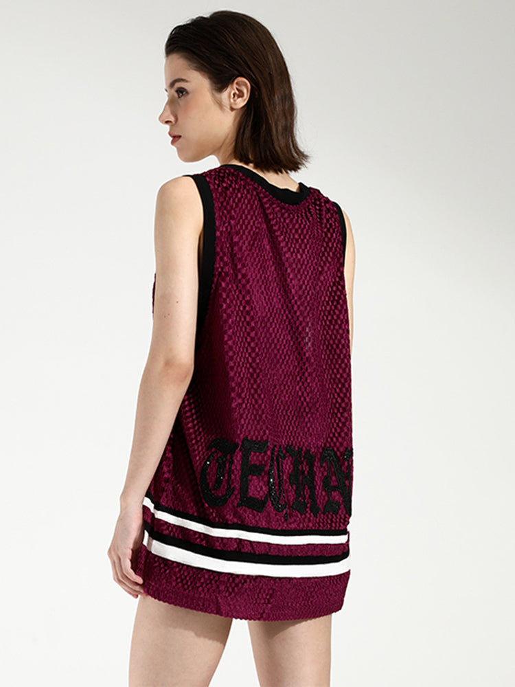 TCH Rhinestone Basketball Jersey Tank Top
