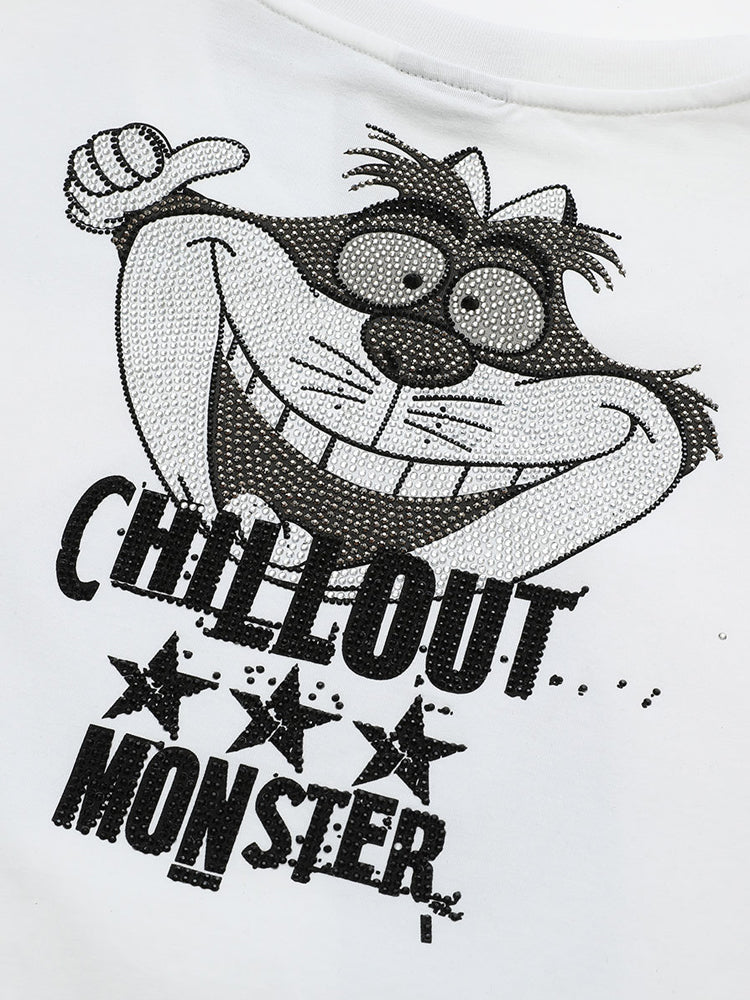 TCH Mens Raccoon Rhinestone Short Sleeve T-shirt