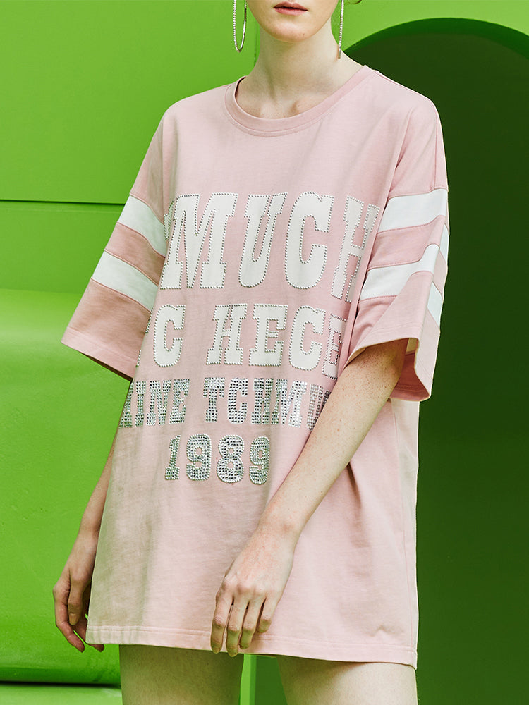 TCH Rhinestone Pink Jersey Preowned Logo T-Shirt