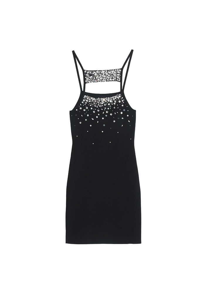 TCH Knit Rhinestone Cut Out Mini Dress