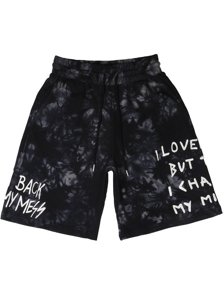 TCH Rhinestone Casual Print Drawstring Shorts