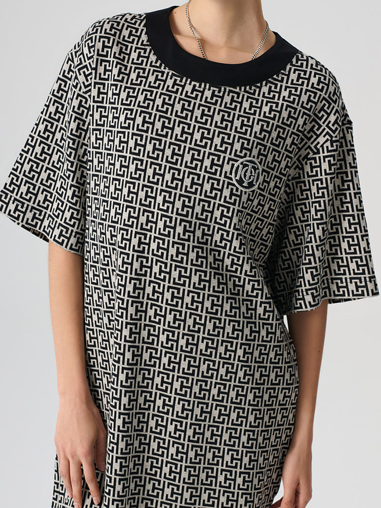 TCH Rhinestone Geometric-Print Tunic Dress