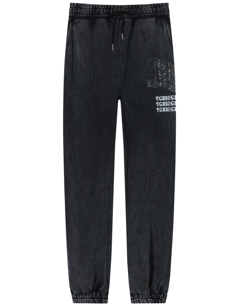 TCH Unisex Rhinestone Fleece Cotton Pants