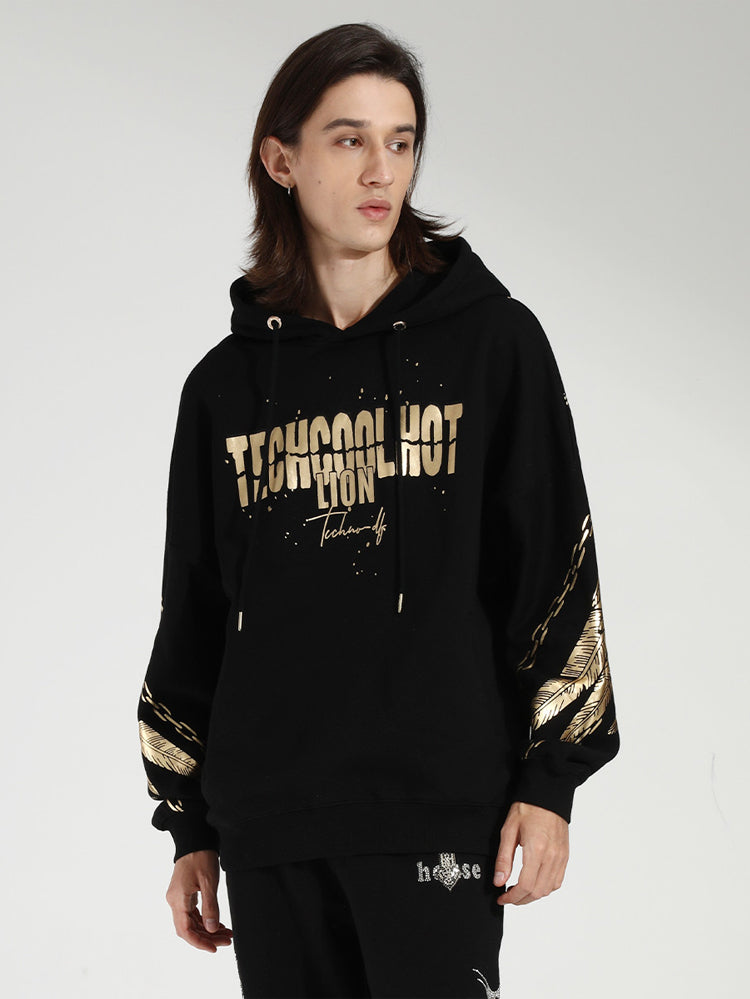 TCH Gold Wing Print Cotton Hoodie Sweatshirt
