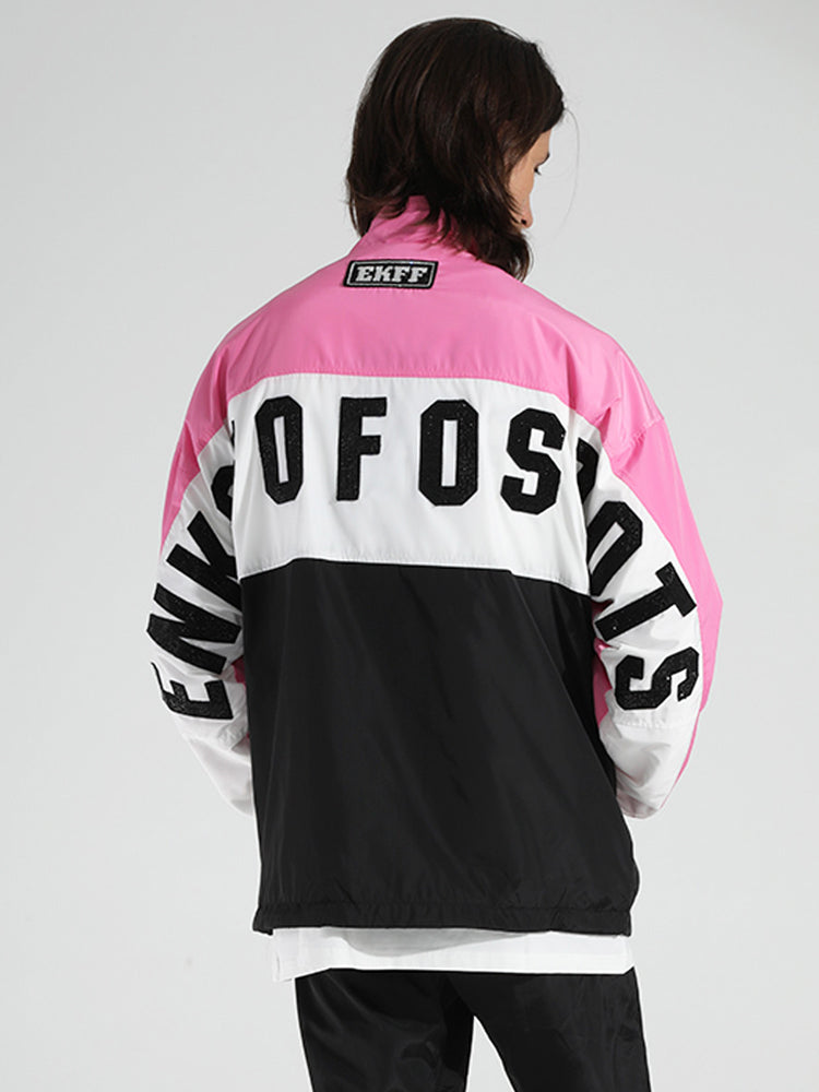 TCH Rhinestone Graphics Print Color Block Jacket