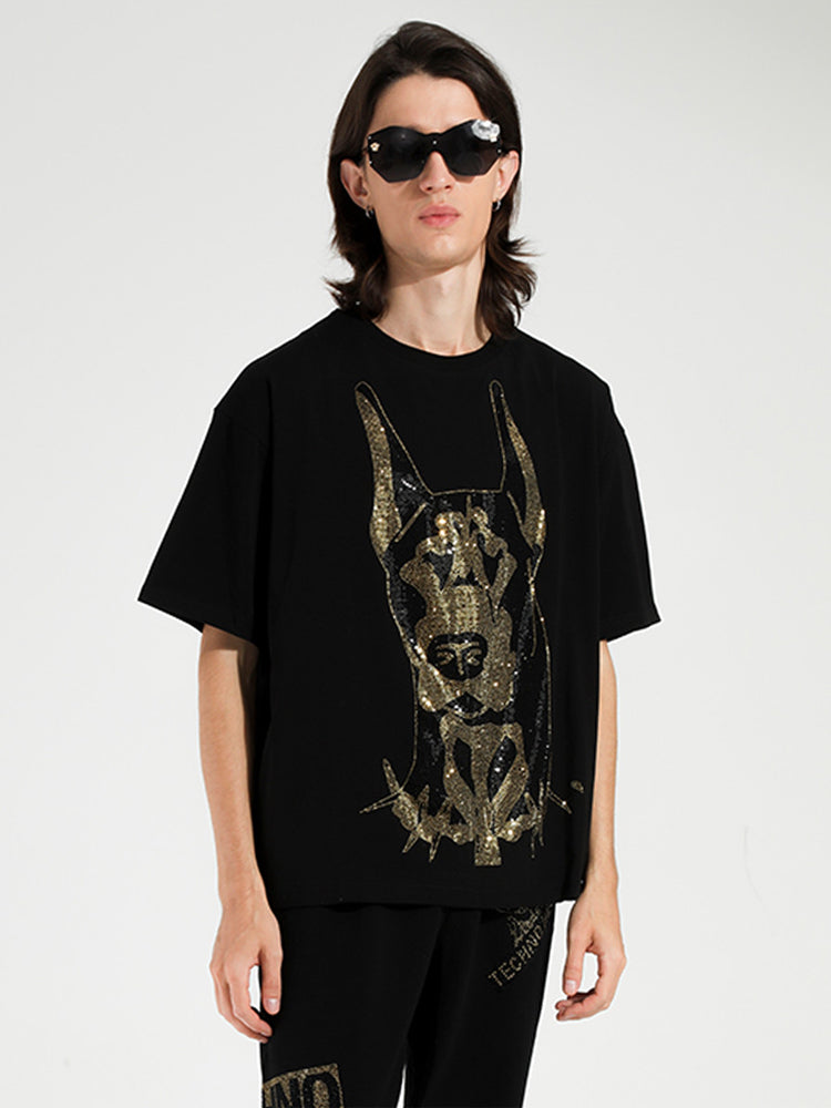 TCH Rhinestones Graphic Printed Oversize Tee