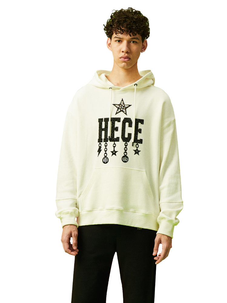 TCH Letter Rhinestone Oversized Hoodie