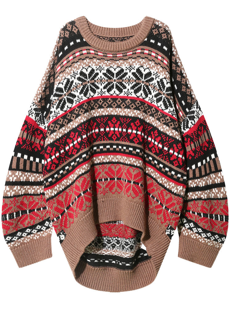 TCH Multicolor Wool Oversized Knit Sweater