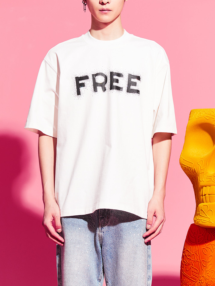 TCH Casual Free Rhinestone Cotton T-Shirt
