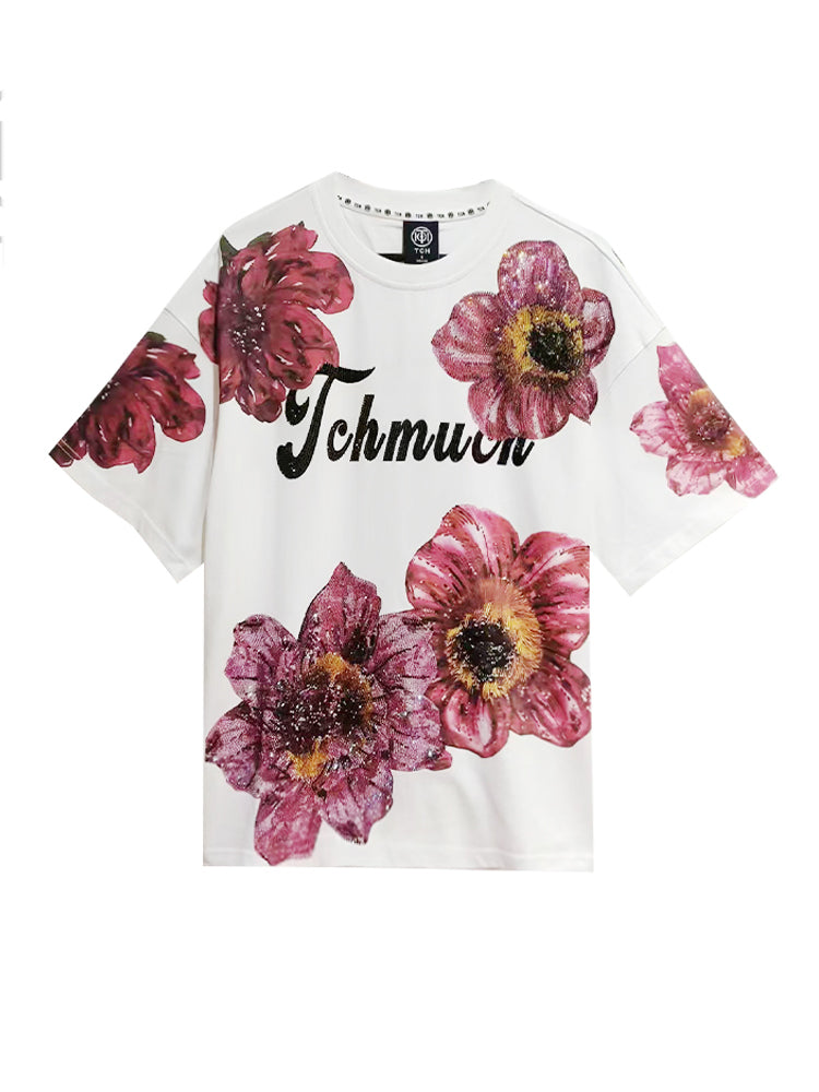 TCH Unisex Flower Print Sparkle T-shirt