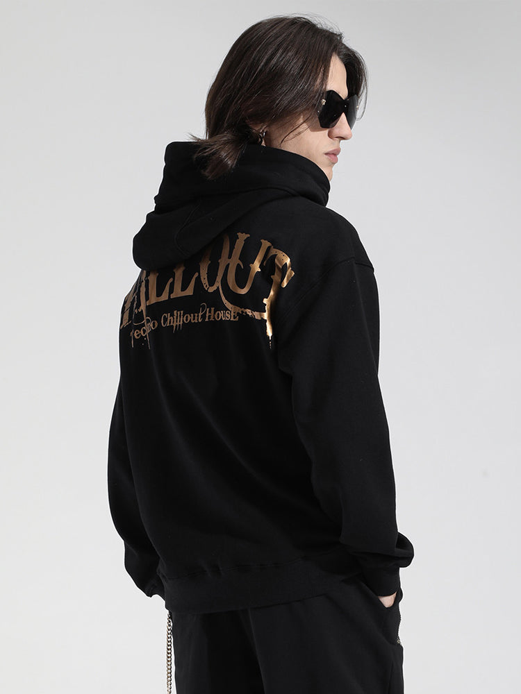 TCH Cheetah Graphic Rhinestone Black Hoodie
