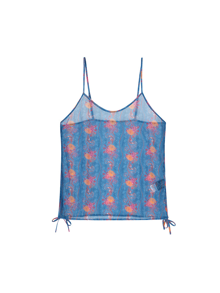 TCH Print Sparkly Crystal Embroidered Sexy Cami