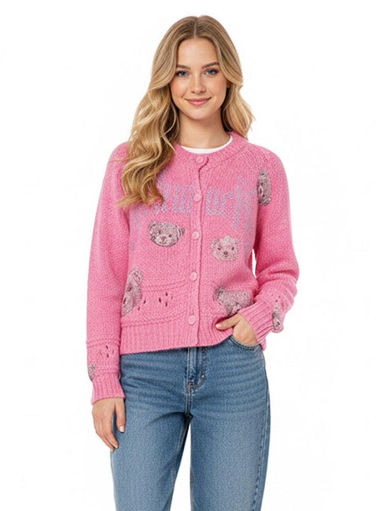 TCH Rhinestone Teddy Knit Cardigan