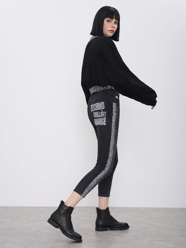 TCH Crystal-Embellished Cropped Sweatshirt