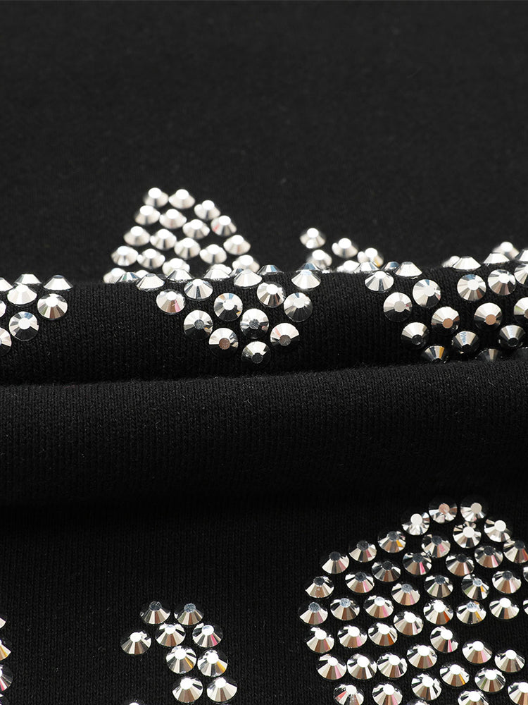 TCH Rhinestone Letter Rabbit Printed Sweatshirt