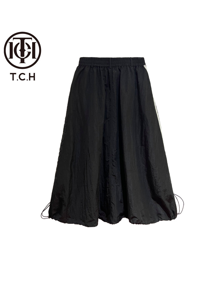 TCH Rhinestone Contrast Trim Elastic Waist Sports Skirt