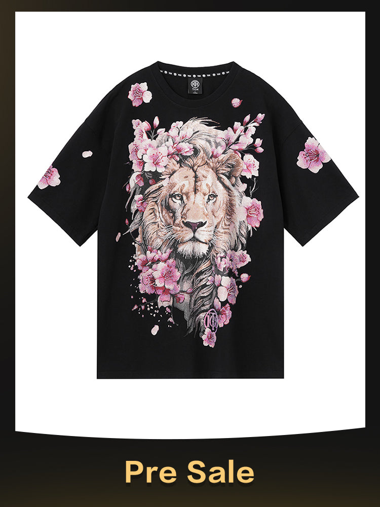 TCH Pre-Sale Lion Rhinestone Flower Jersey T-Shirt