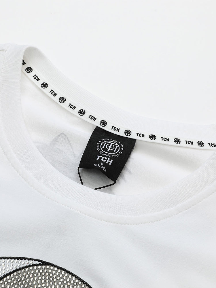 TCH Mens Raccoon Rhinestone Short Sleeve T-shirt