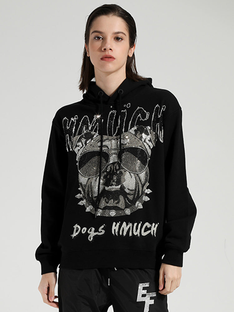 TCH Women's Graphics Rhinestone Angel Wings Hoodie