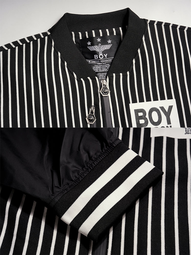 TCH Rhinestone Striped Bomber Jacket