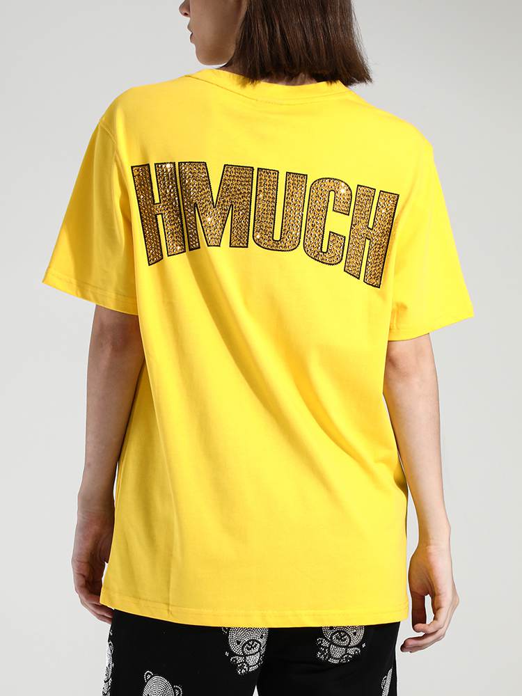 TCH Womens Roaring Leopard Rhinestone Short Sleeve T-Shirt