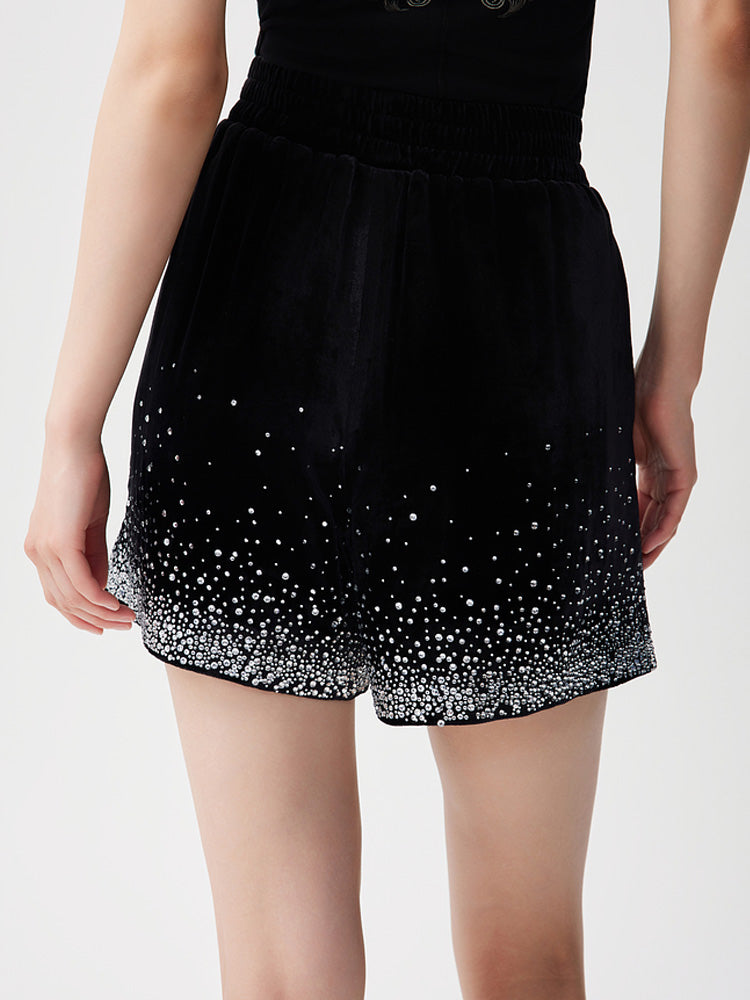 TCH Crystal-Embellished Sparkle High Waist Shorts