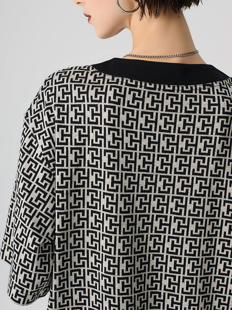 TCH Rhinestone Geometric-Print Tunic Dress