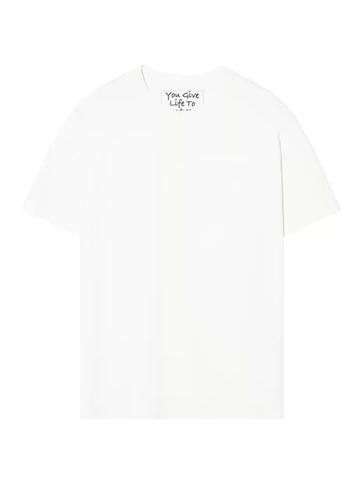 TCH Logo Print Rhinestone Solid T-Shirt with White