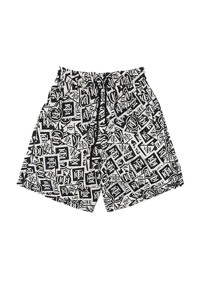 TCH Logo Hand-Embellished Rhinestone Fashion Shorts