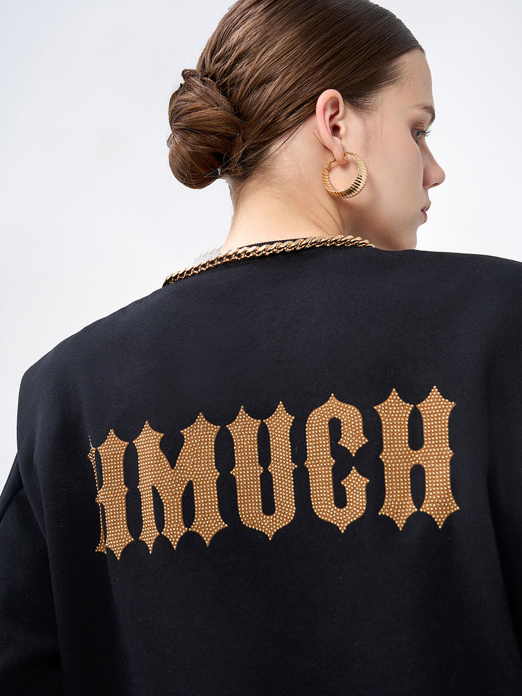 TCH Chain Rhinestone Black Leopard Sweatshirt