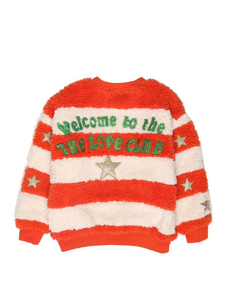 TCH Car Rhinestone Fleece Stripe Sweater