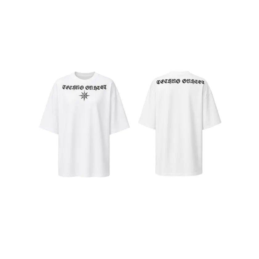 TCH Rhinestone Techno Graphic Oversized T-Shirt