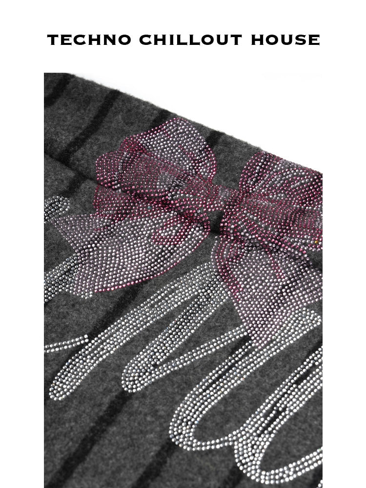 TCH Striple Graphic Rhinestone Warm 2 Piece Outfits Hoodies