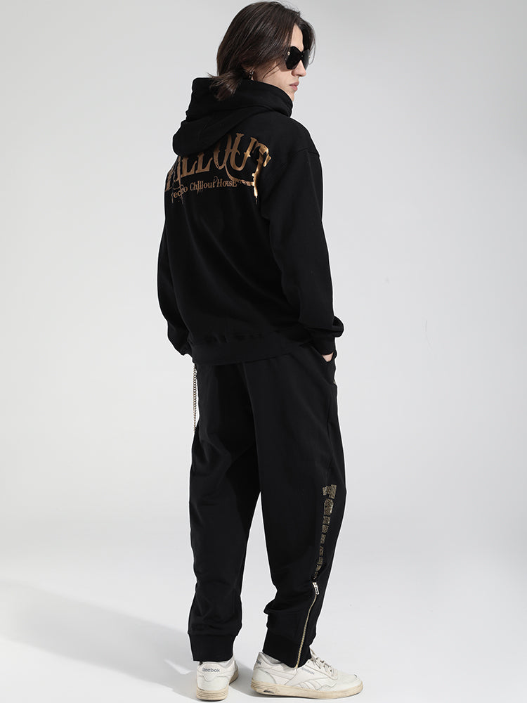 TCH Cheetah Graphic Rhinestone Black Hoodie