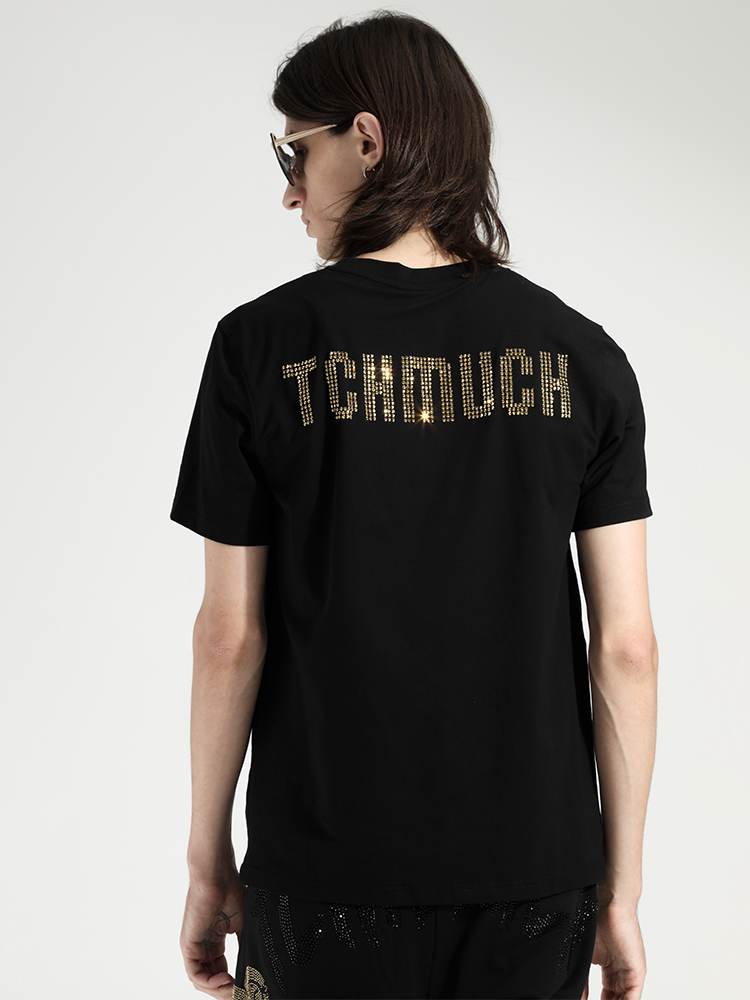 TCH Mens Short Sleeve Rhinestone Bear T-Shirt