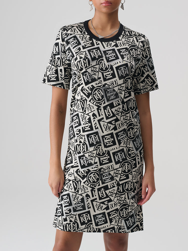 TCH Print Rhinestone-Embellished Mini Dress